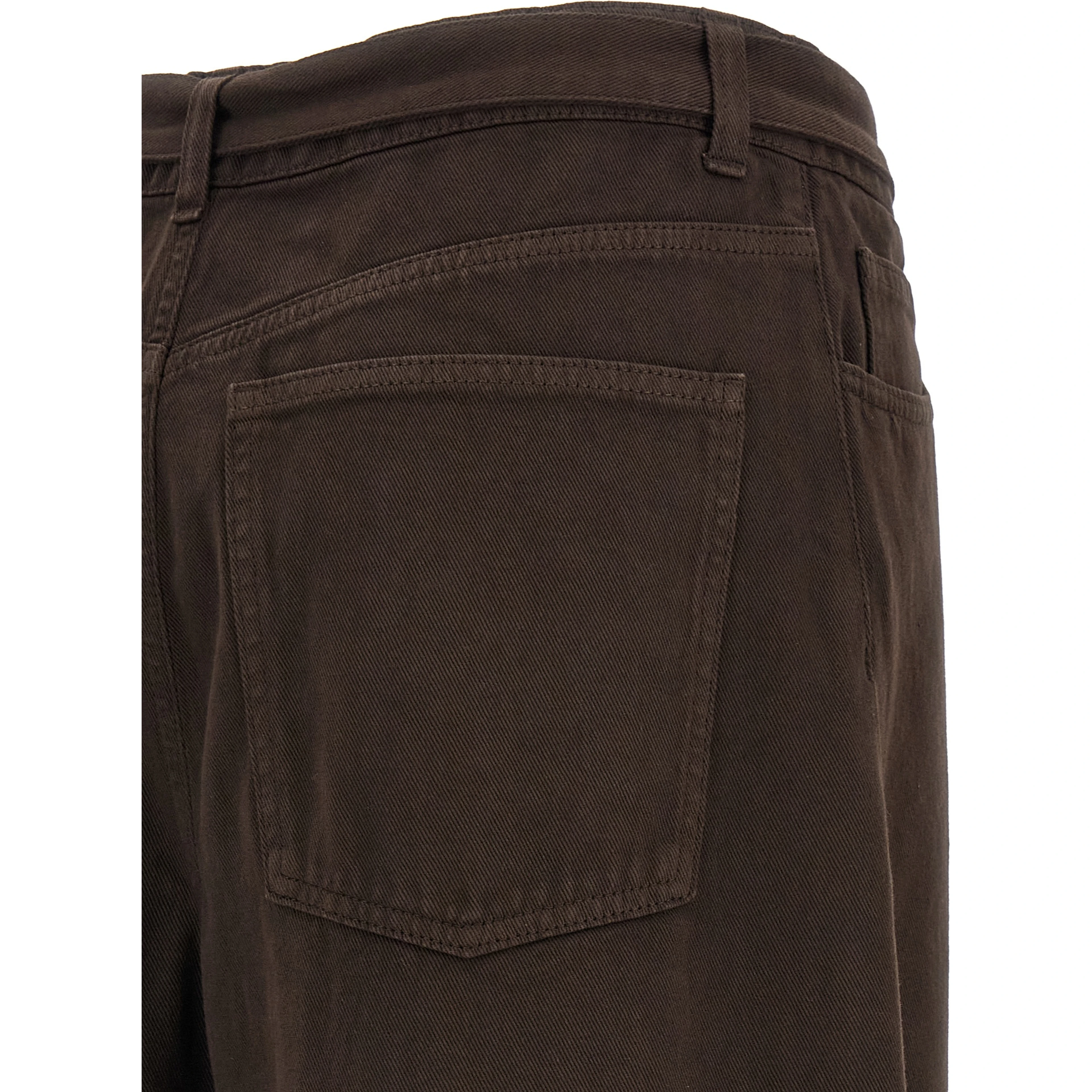 Brown Cotton High-Waisted Jean