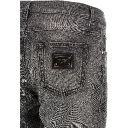 Gray Cotton Jeans Denim