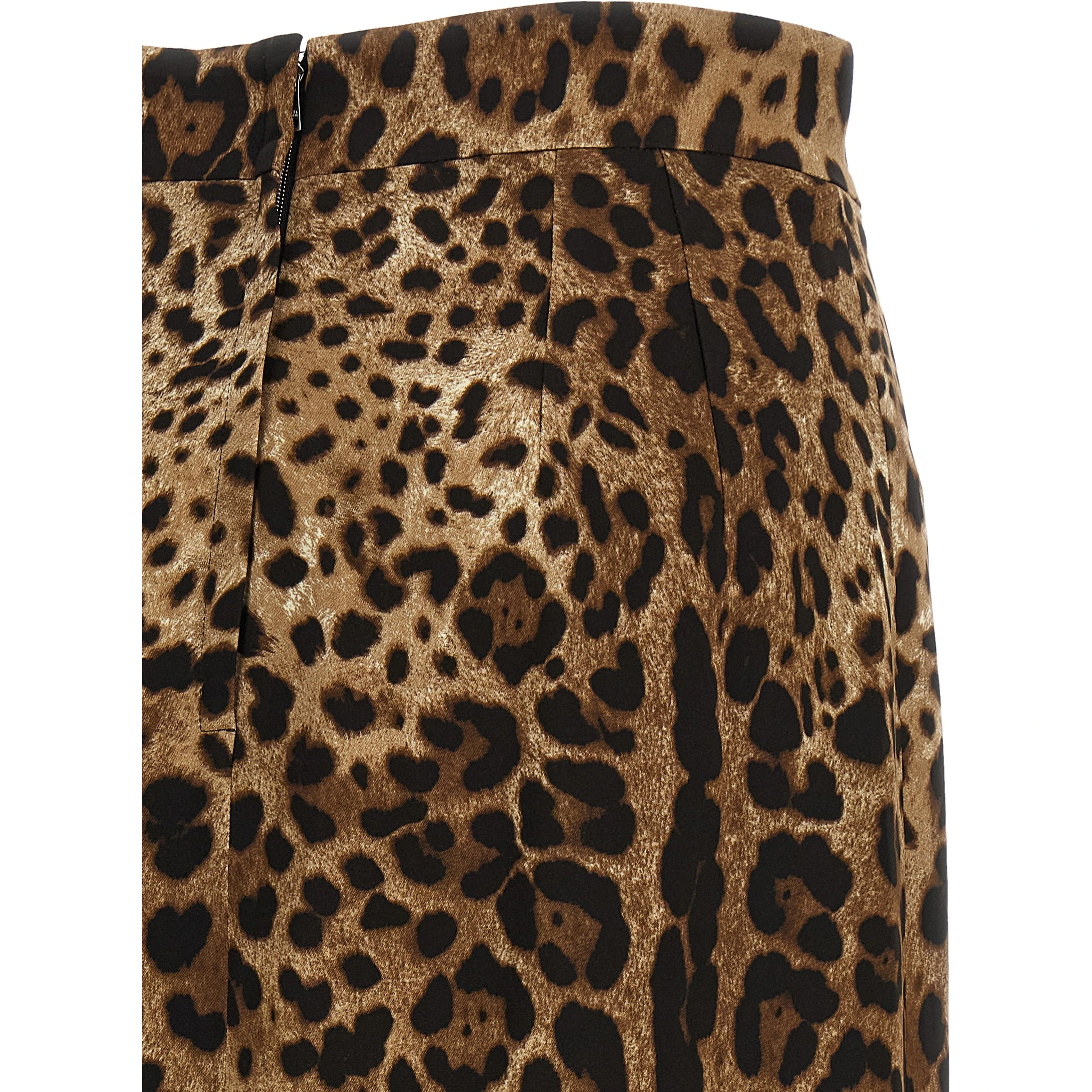 Brown Viscose Midi Skirt