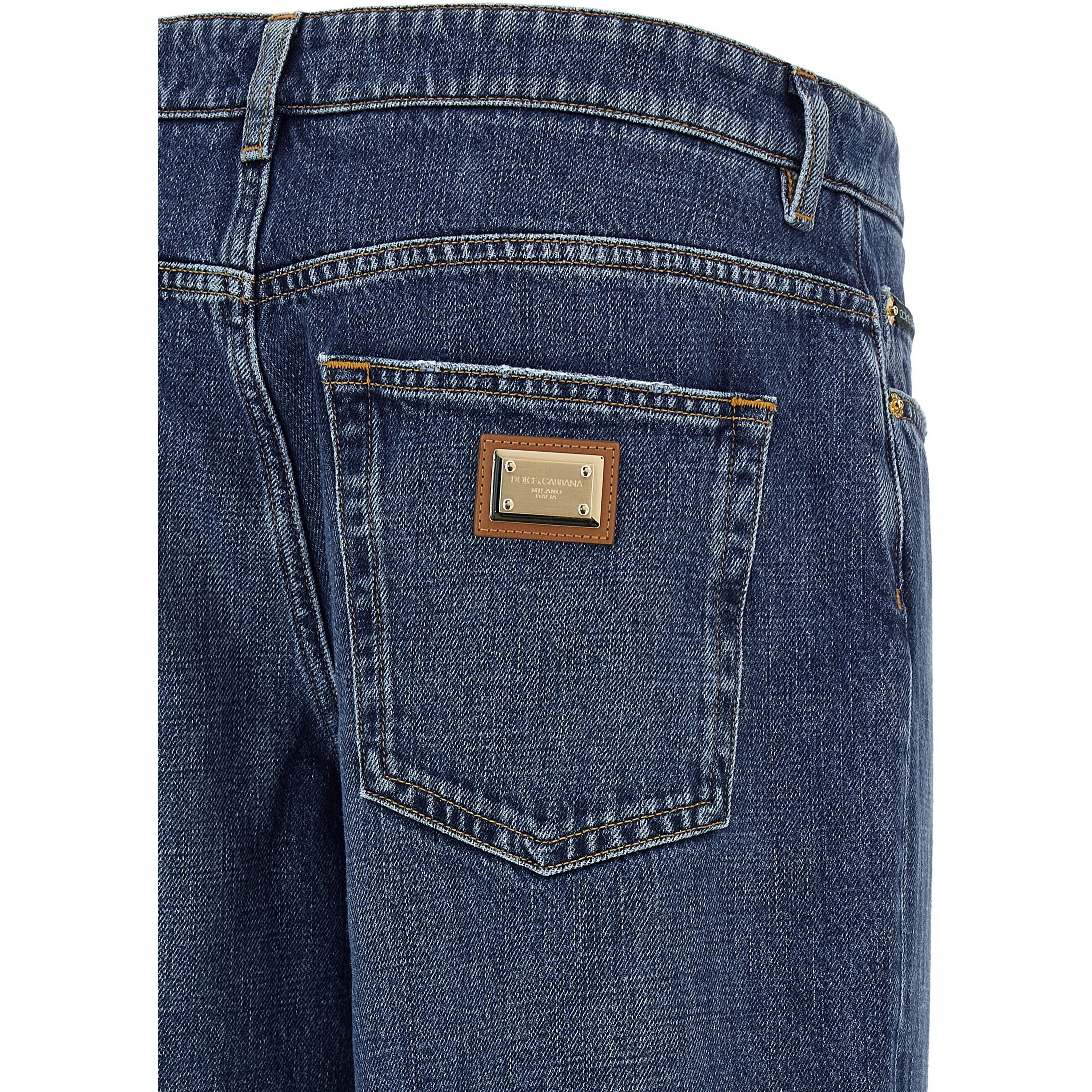 Blue Cotton Relaxed Fit Jeans