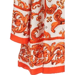 Orange Silk Short Dress