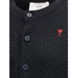 Black Merino Wool Cardigan
