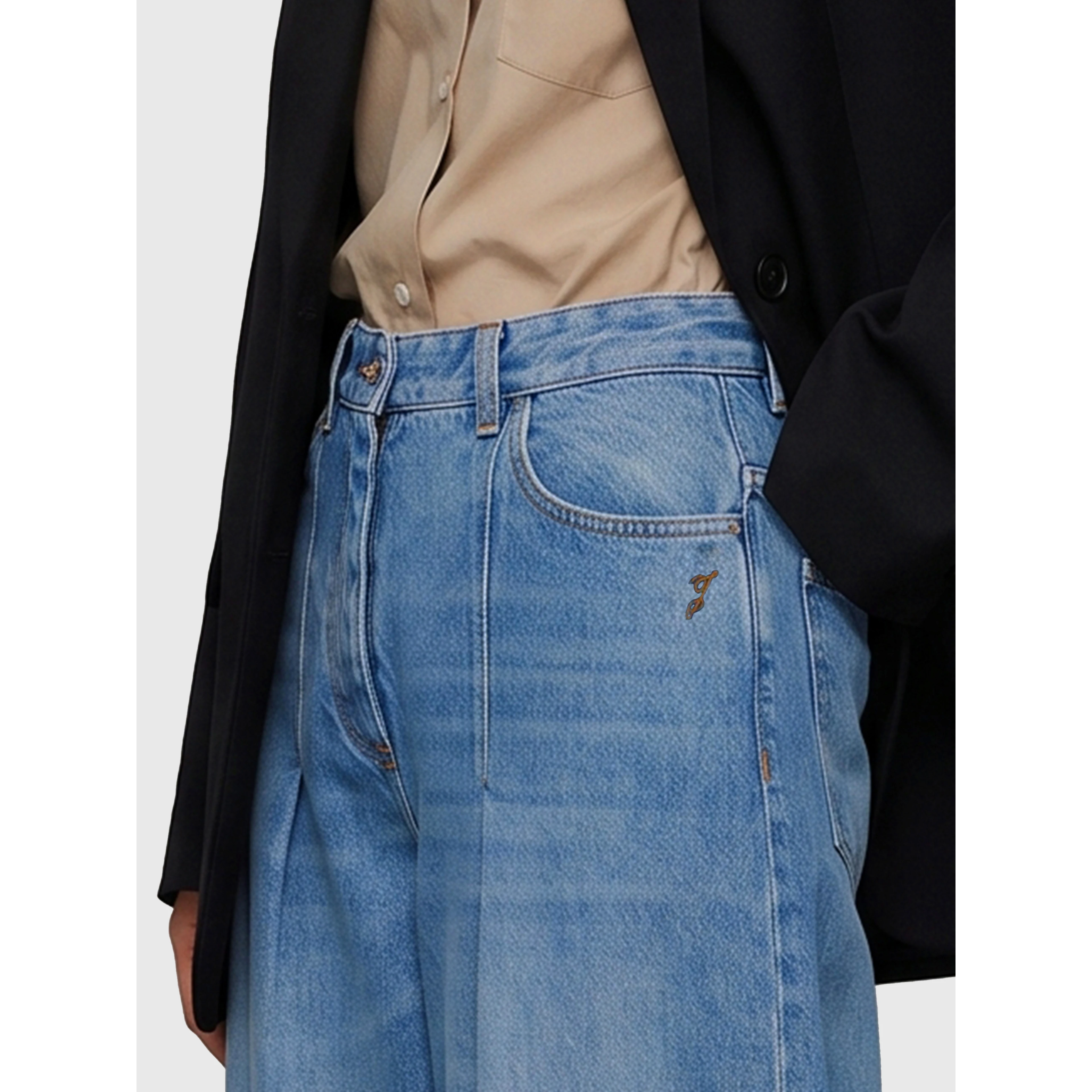 High-waist barrel-leg jeans