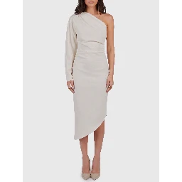 One-shoulder cady longuette dress