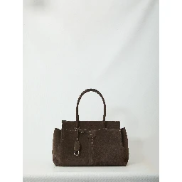 Suede leather shopping bag