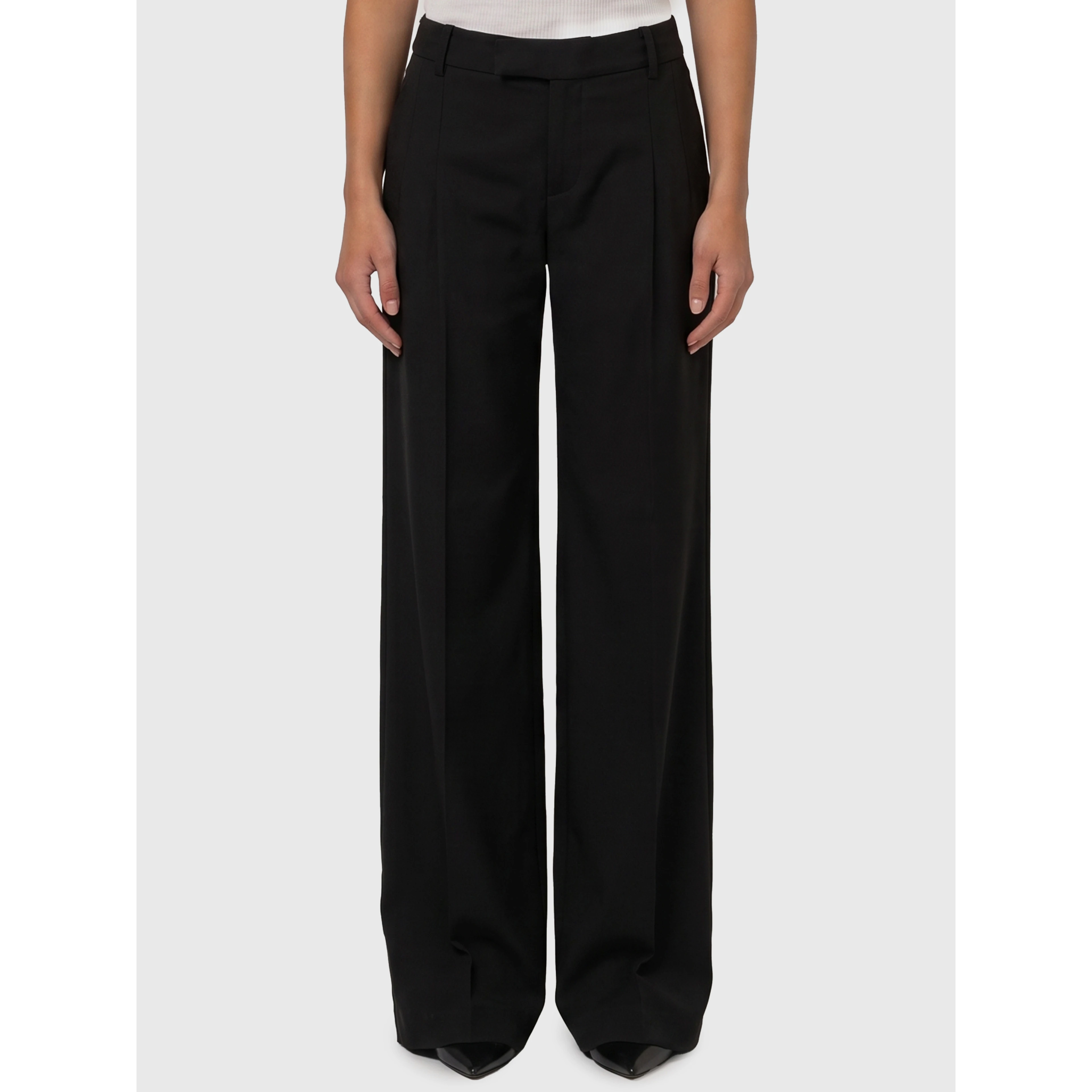 Wide-leg frescolana trousers