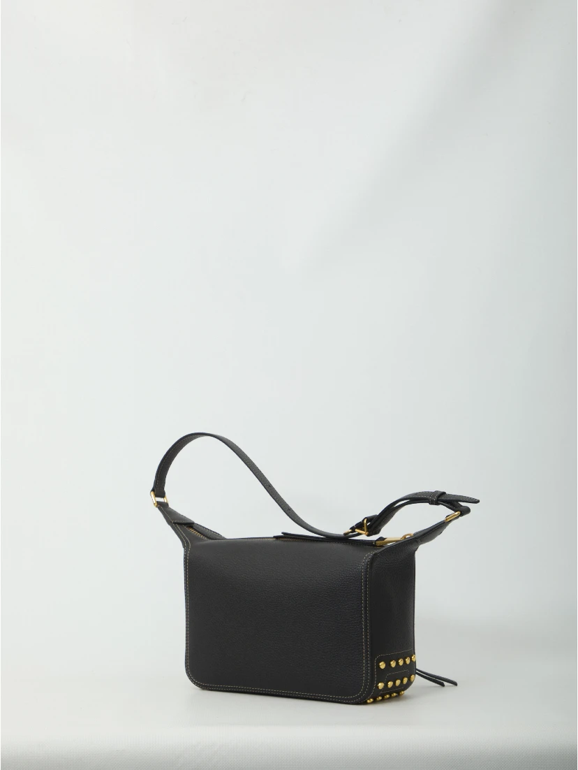 Metal Dots mini leather bag