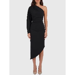 One-shoulder cady longuette dress
