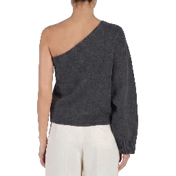 One-shoulder top with scarf detail