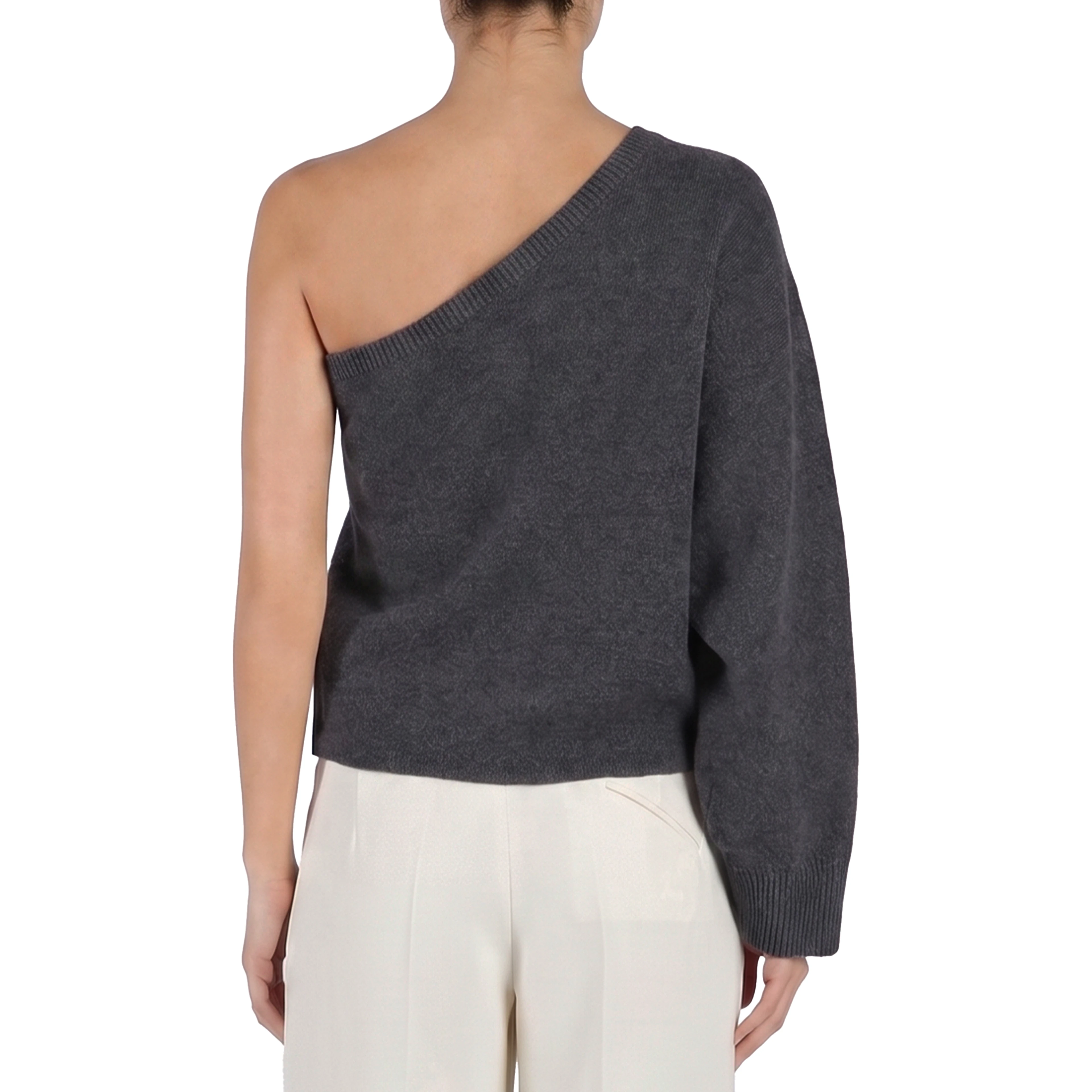 One-shoulder top with scarf detail