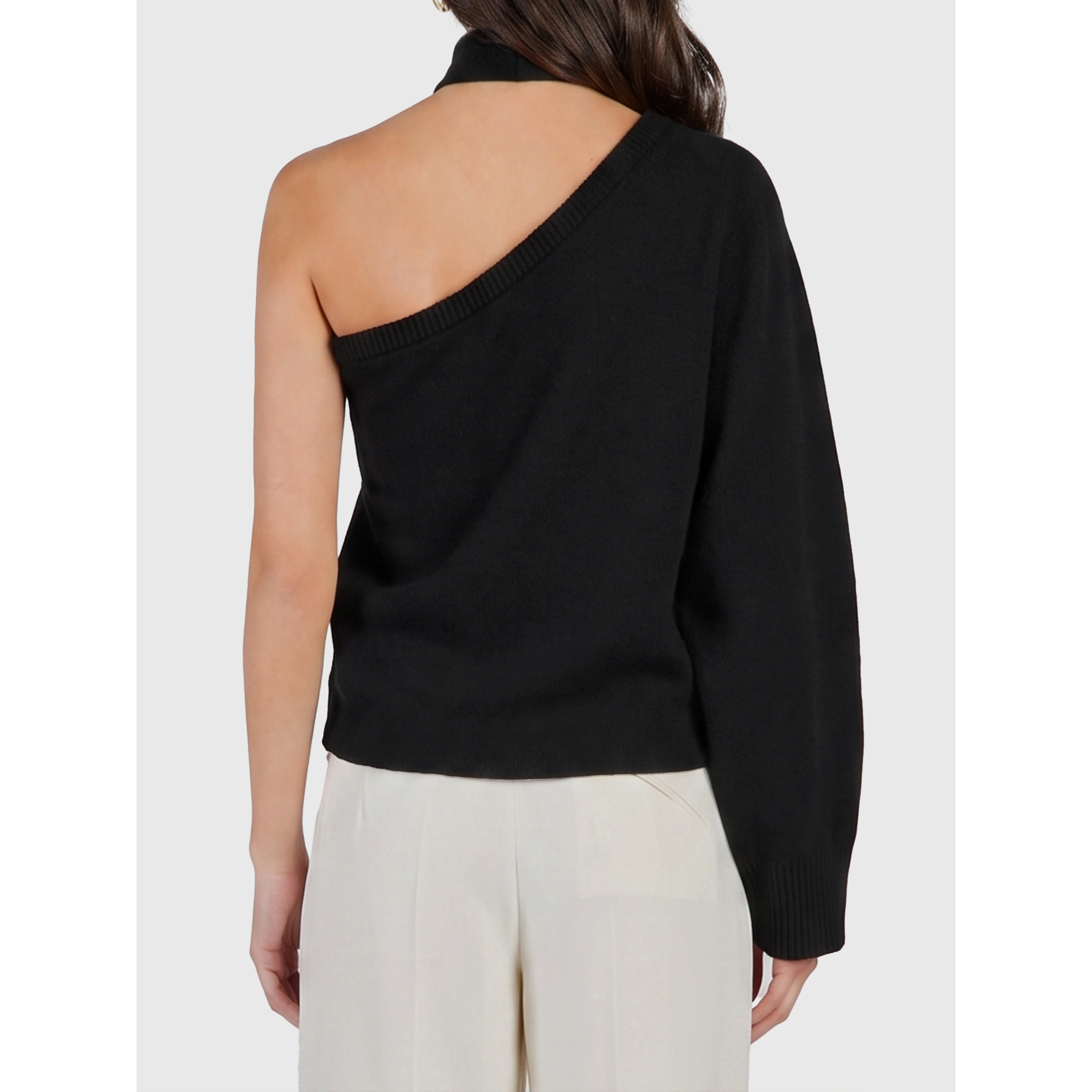 One-shoulder top with scarf detail