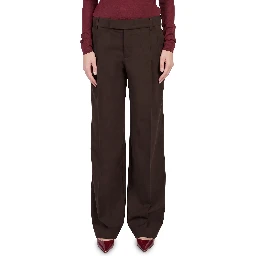 Wide-leg frescolana trousers