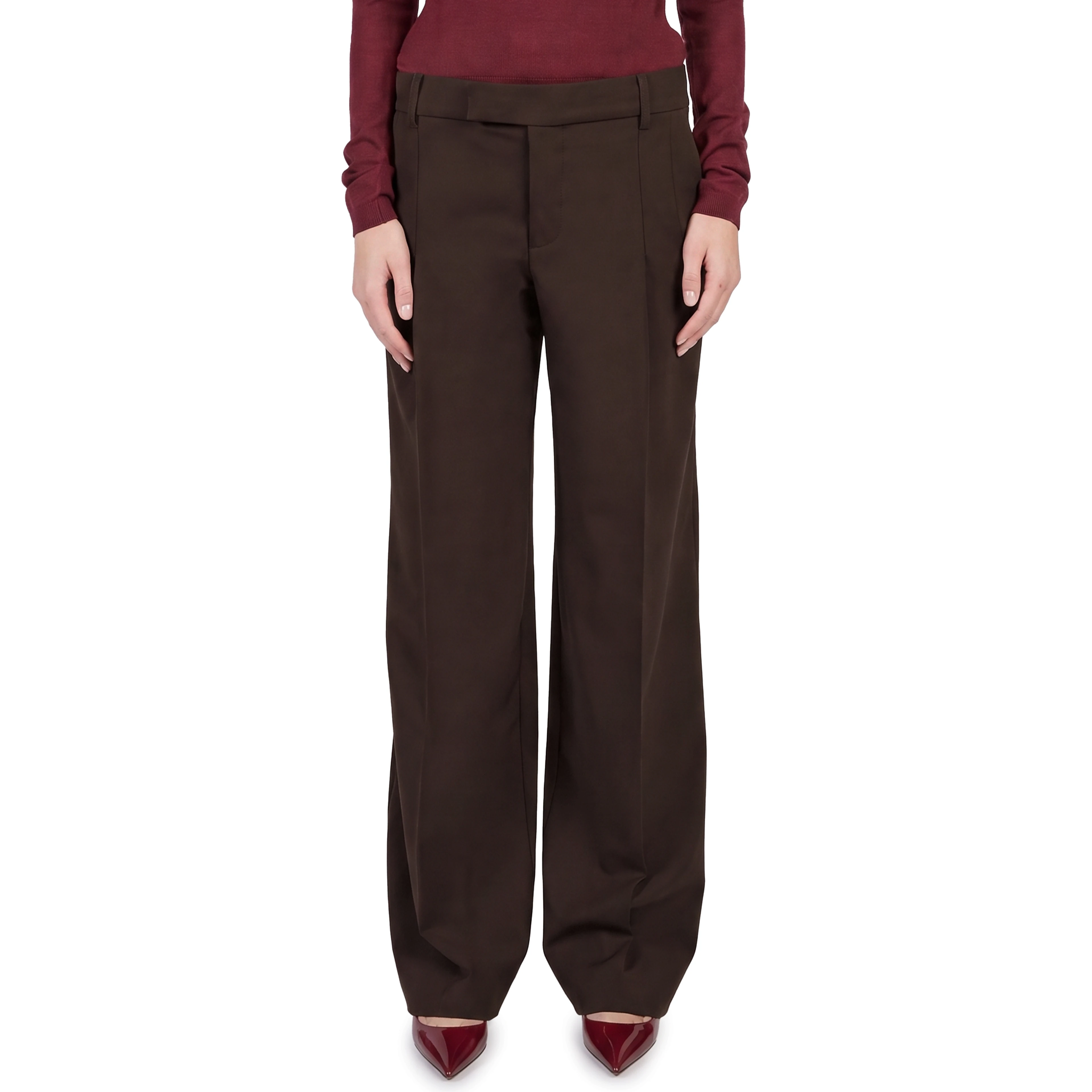 Wide-leg frescolana trousers