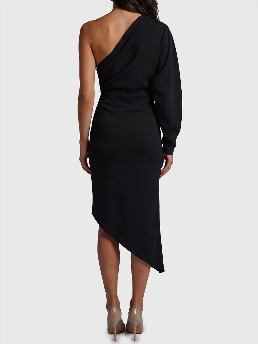 One-shoulder cady longuette dress