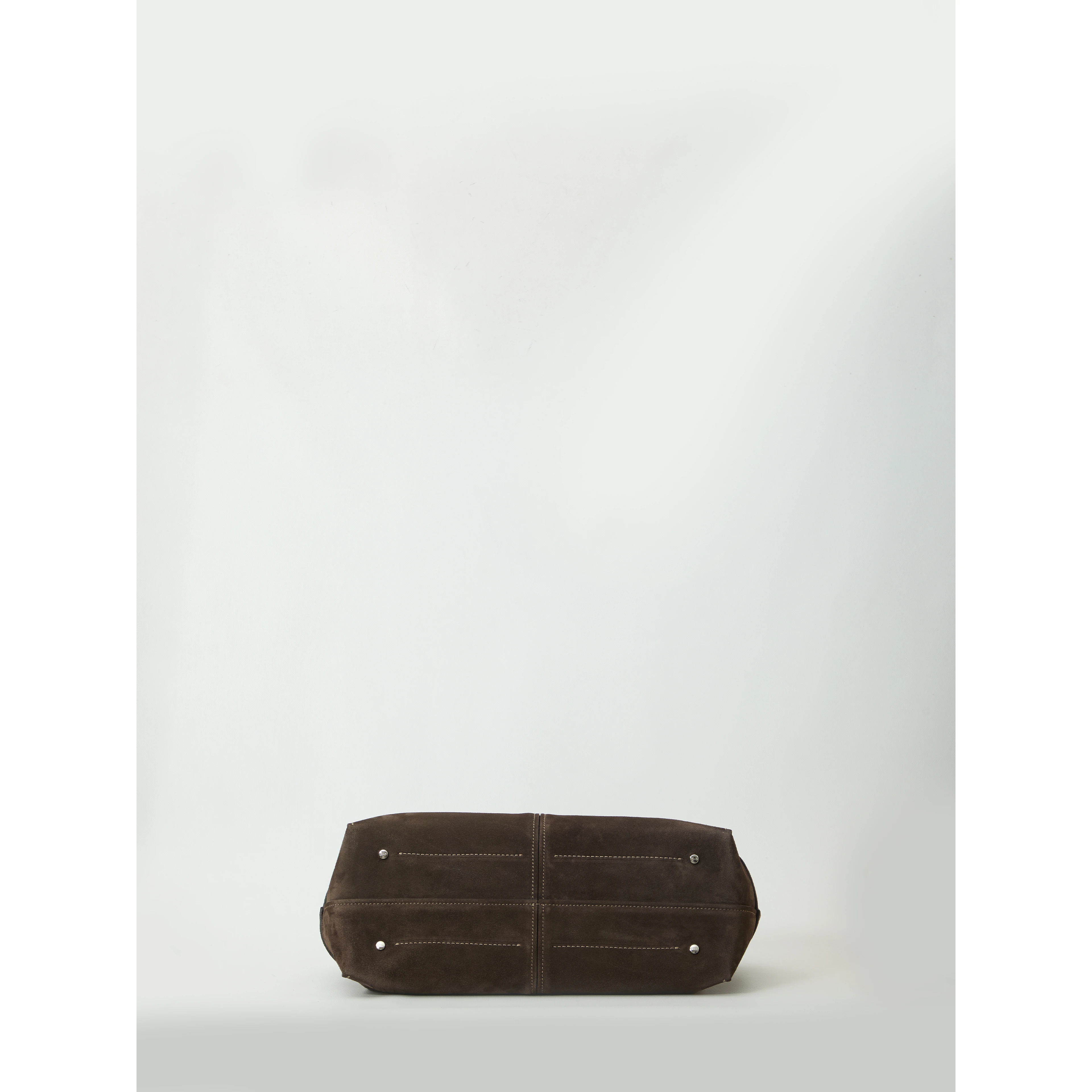 Suede leather shopping bag