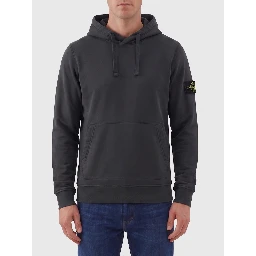 Lead grey brushed cotton hoodie