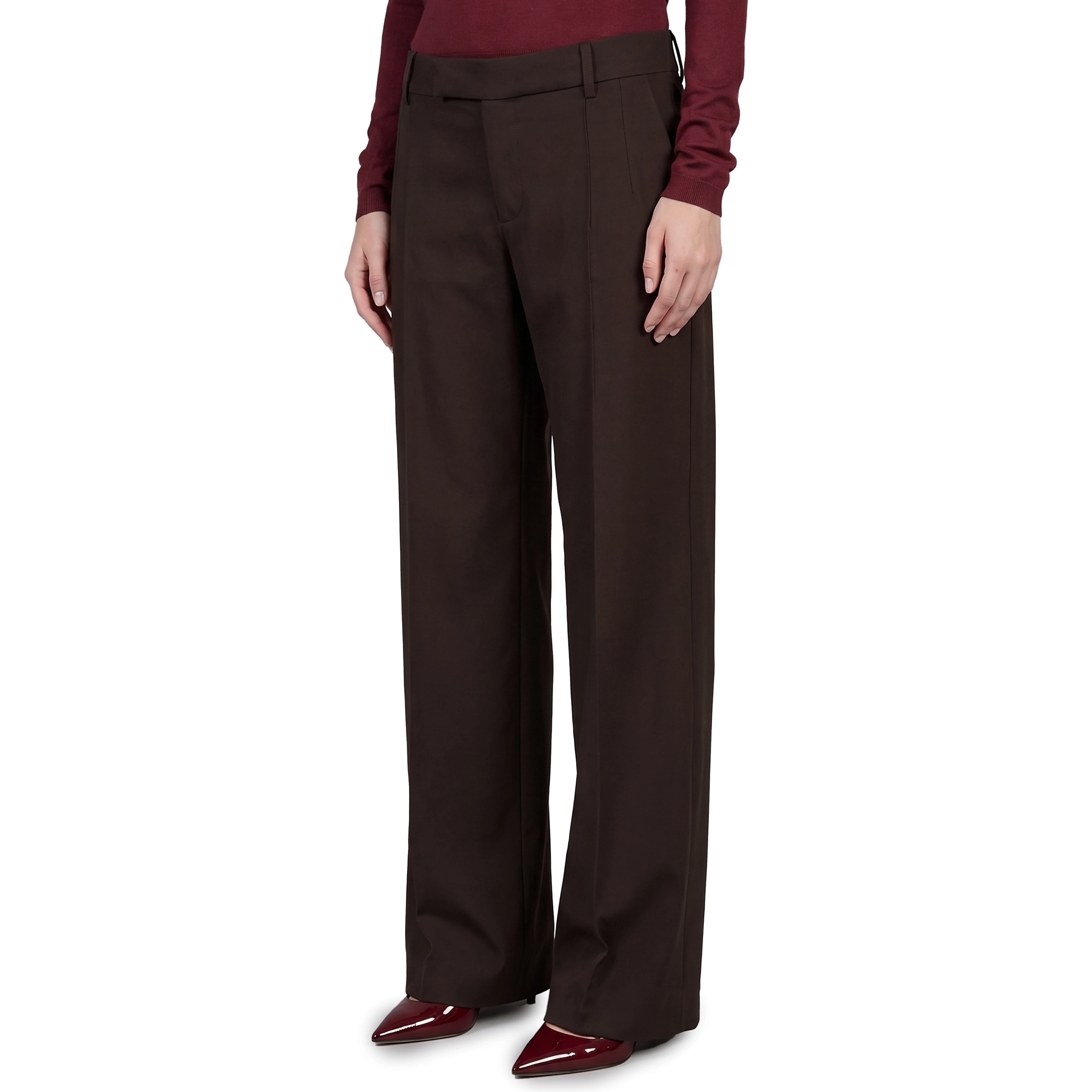 Wide-leg frescolana trousers