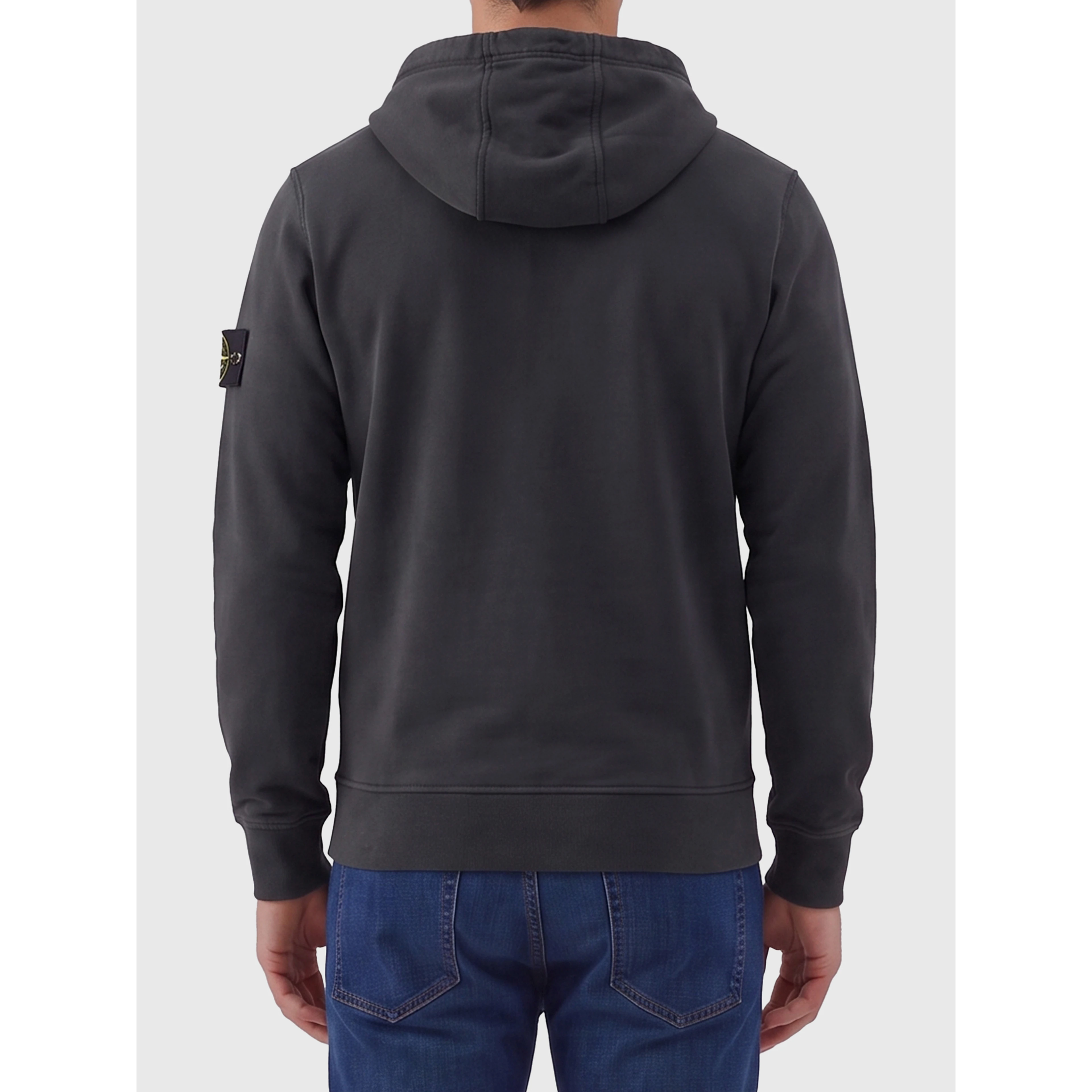 Lead grey brushed cotton hoodie