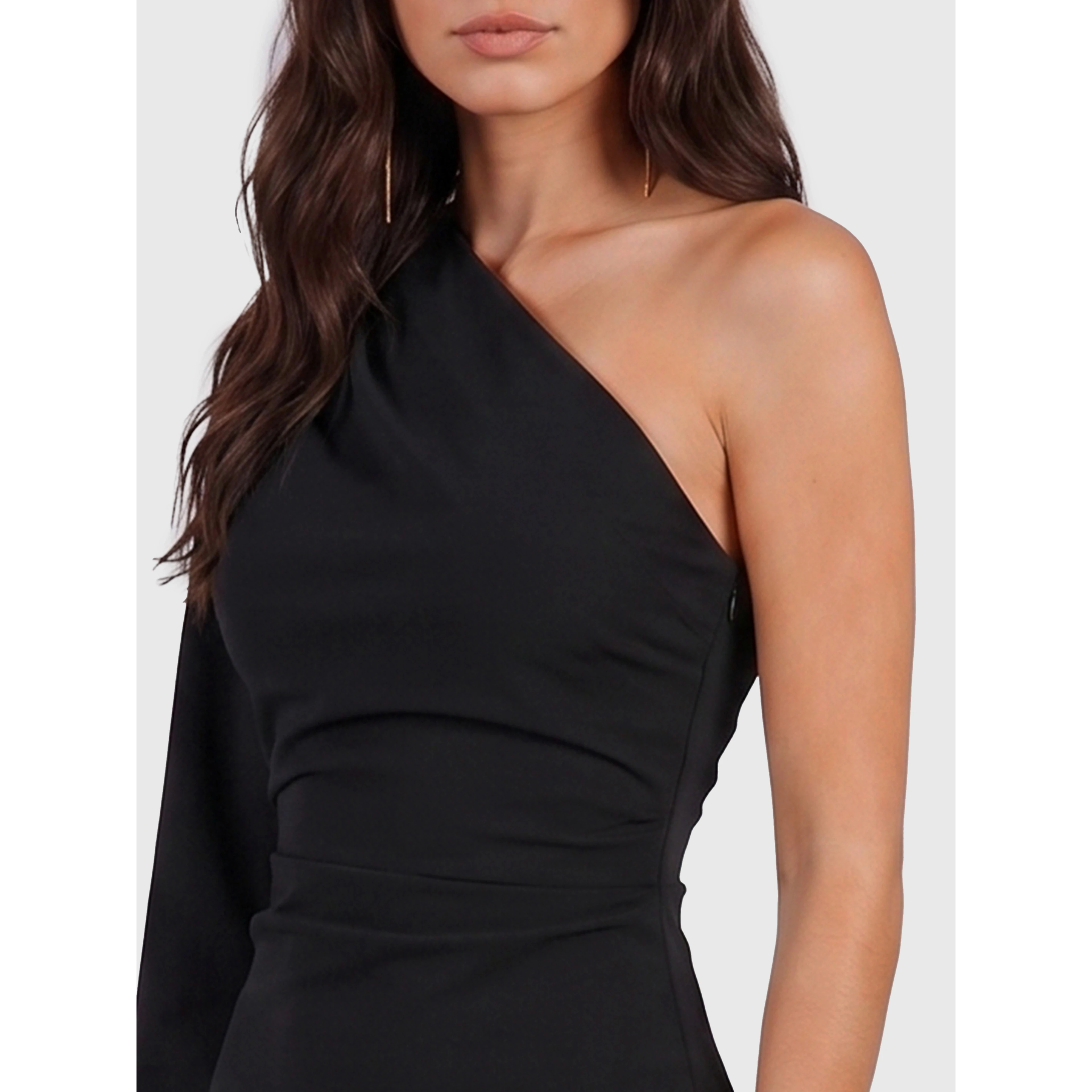 One-shoulder cady longuette dress