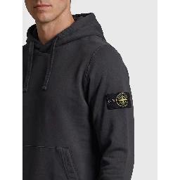 Lead grey brushed cotton hoodie