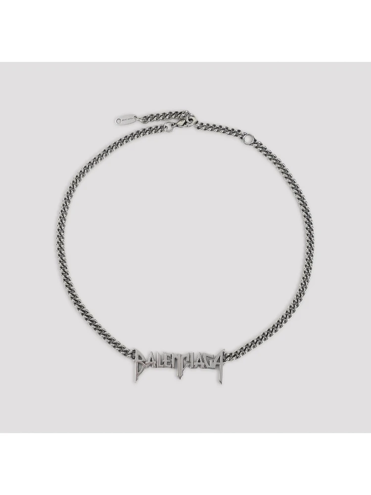 Balenciaga Typo Metal Necklace