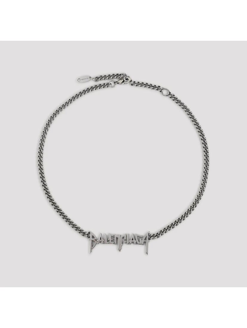 Balenciaga Typo Metal Necklace