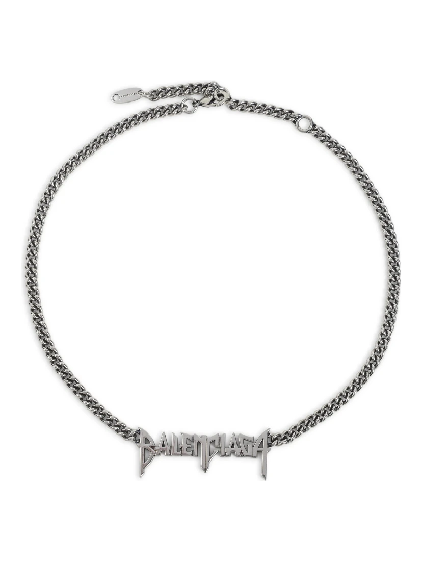 Balenciaga Typo Metal Necklace