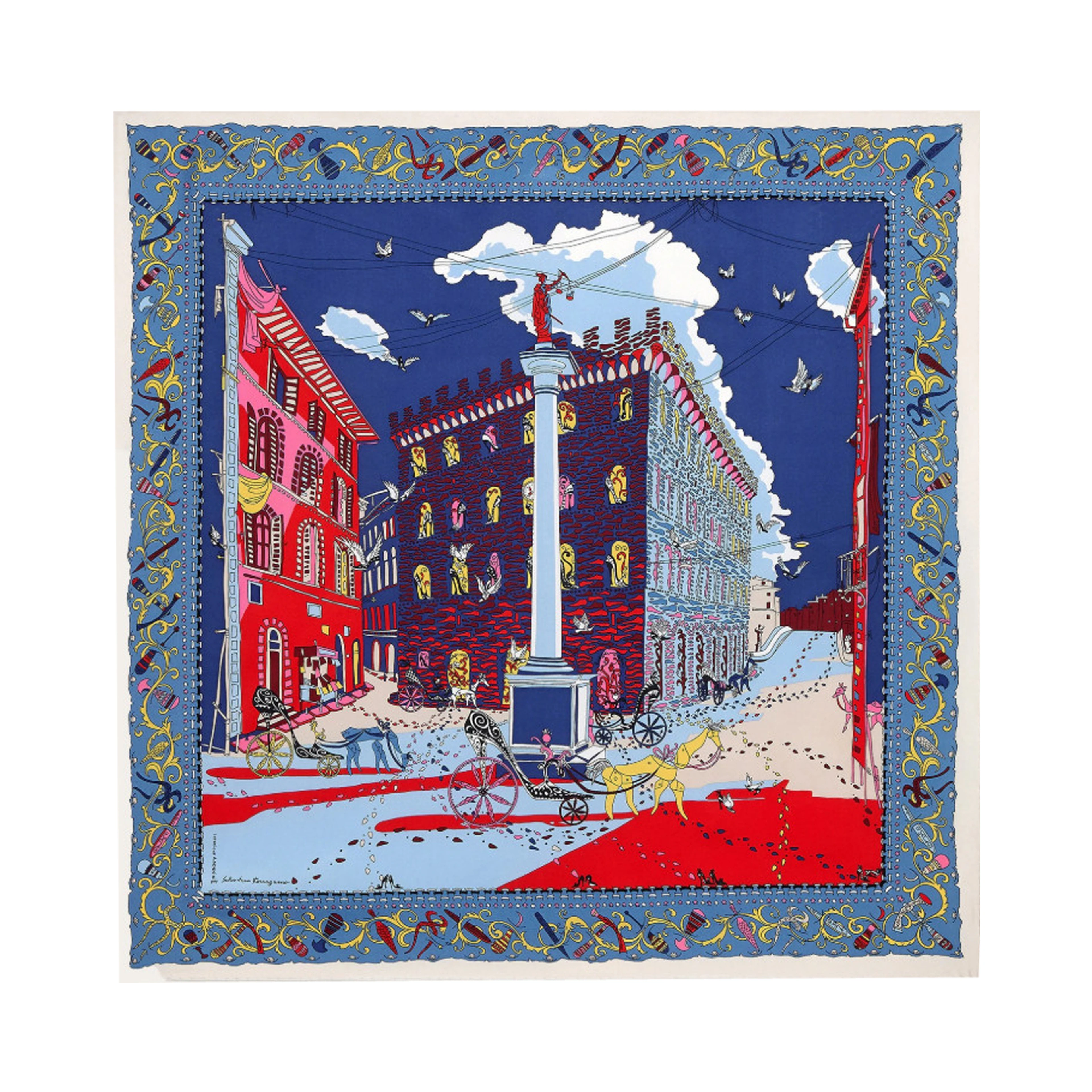 Ferragamo Scarfs Blue