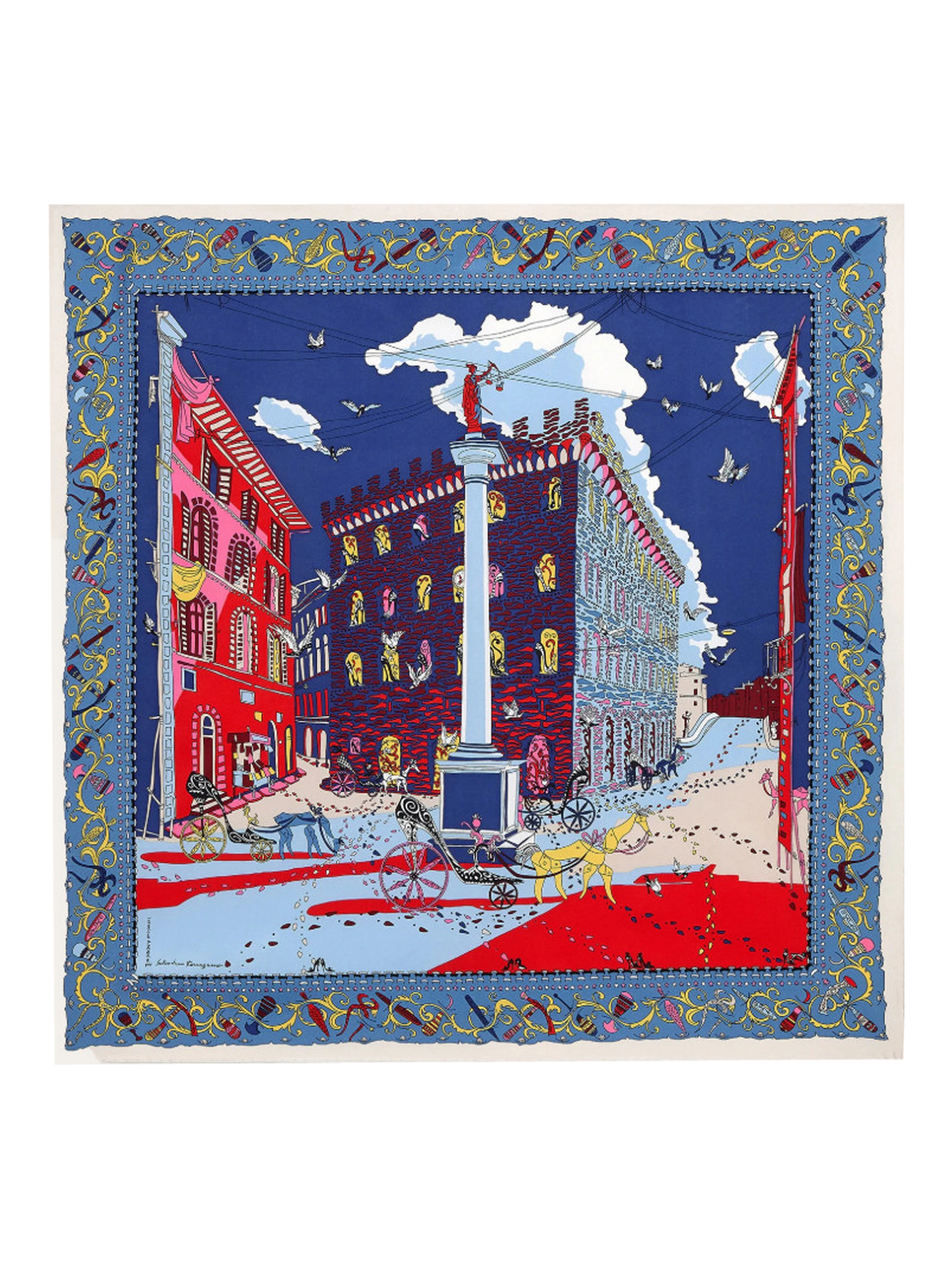 Ferragamo Scarfs Blue