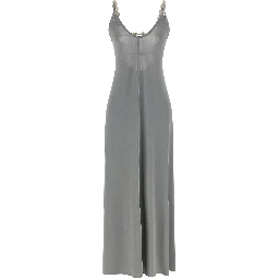 Silver Polyamide Long Dress