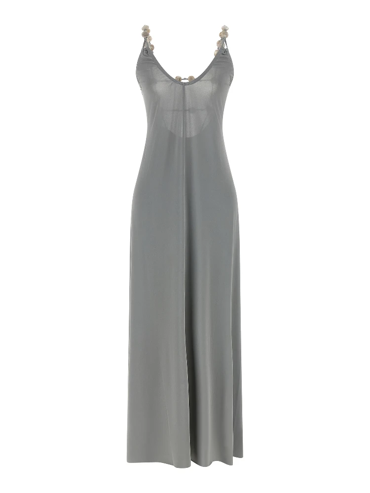 Silver Polyamide Long Dress