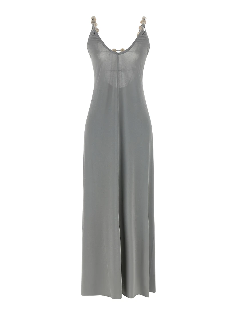 Silver Polyamide Long Dress