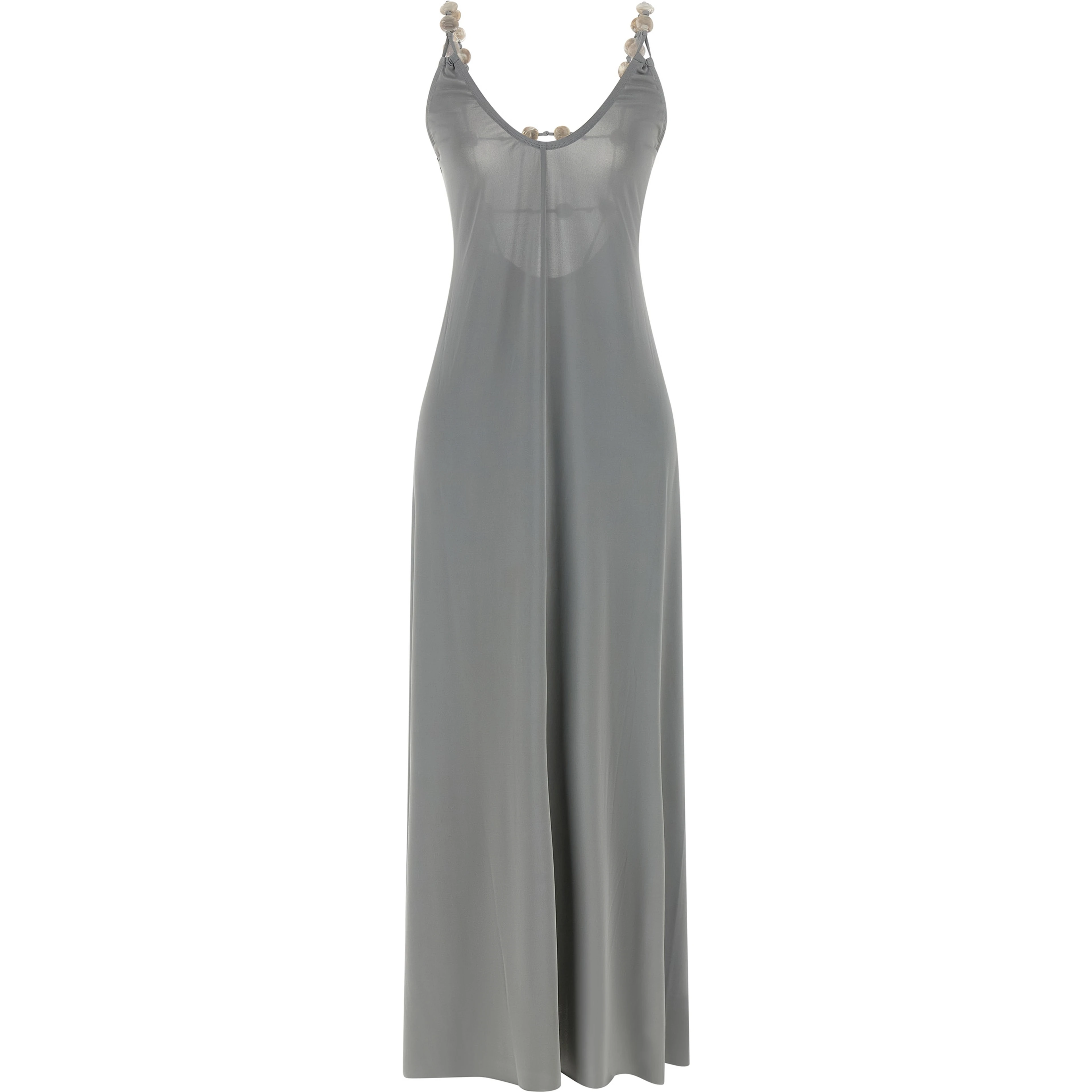 Silver Polyamide Long Dress