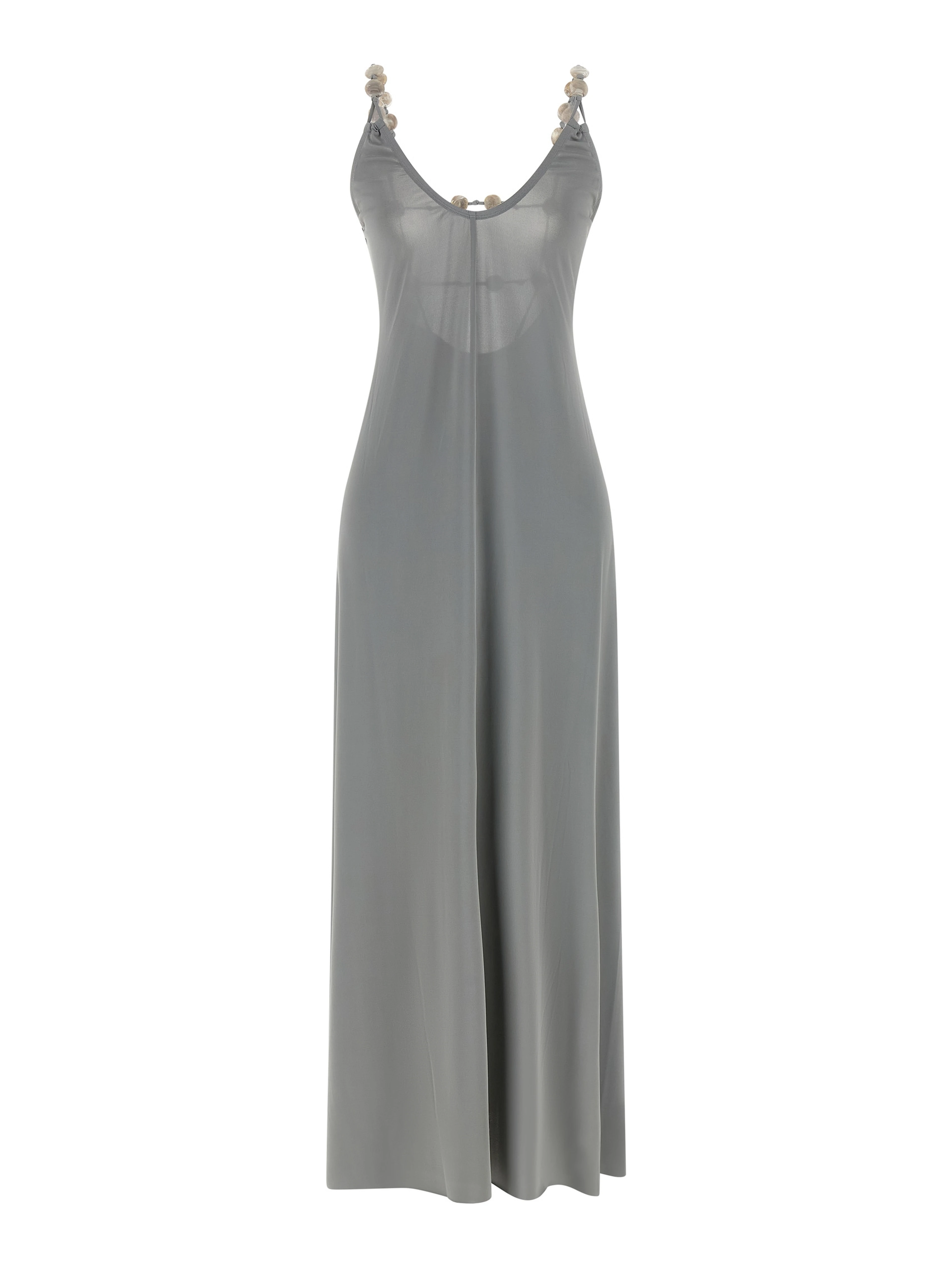 Silver Polyamide Long Dress