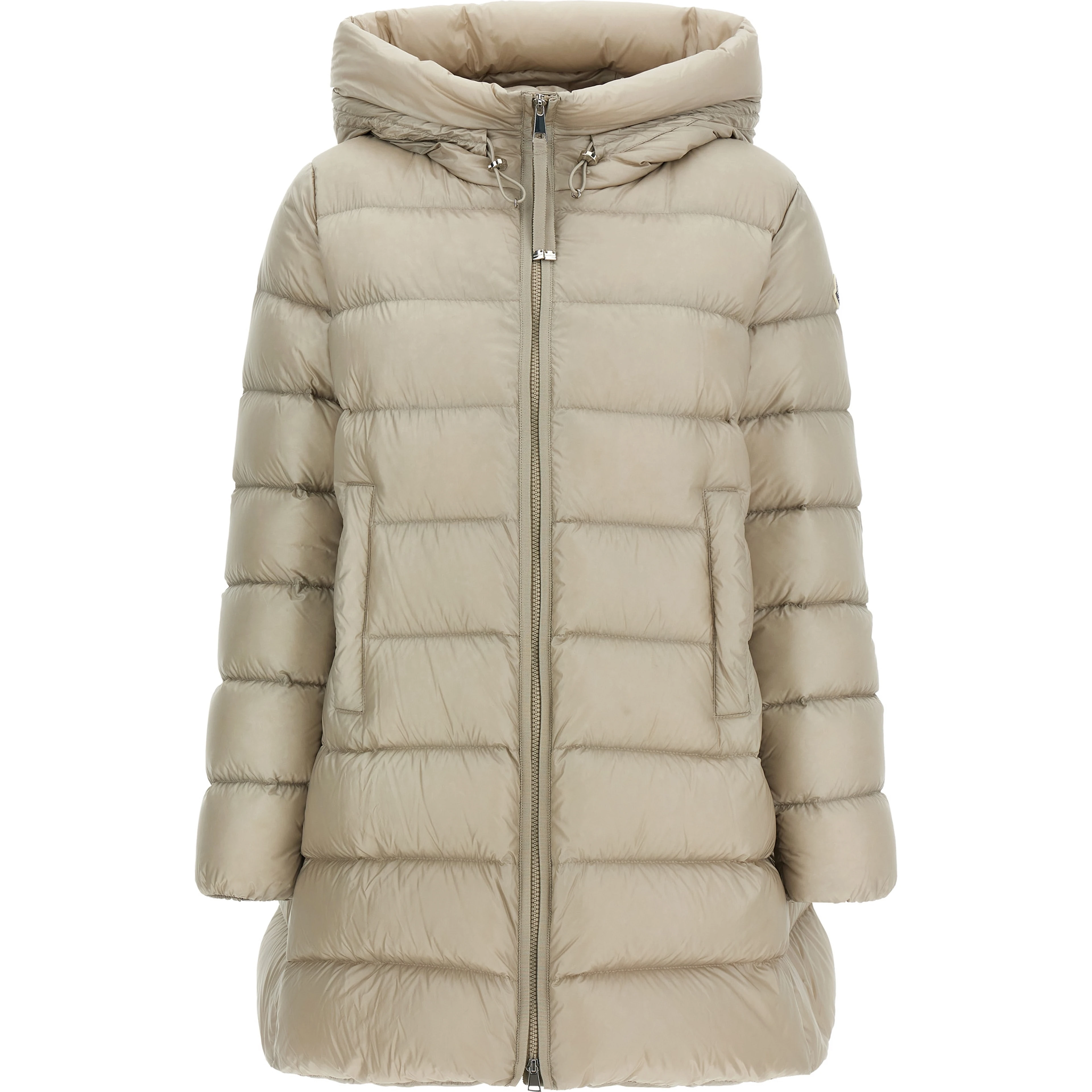 Beige Polyamide Full-Length Jacket