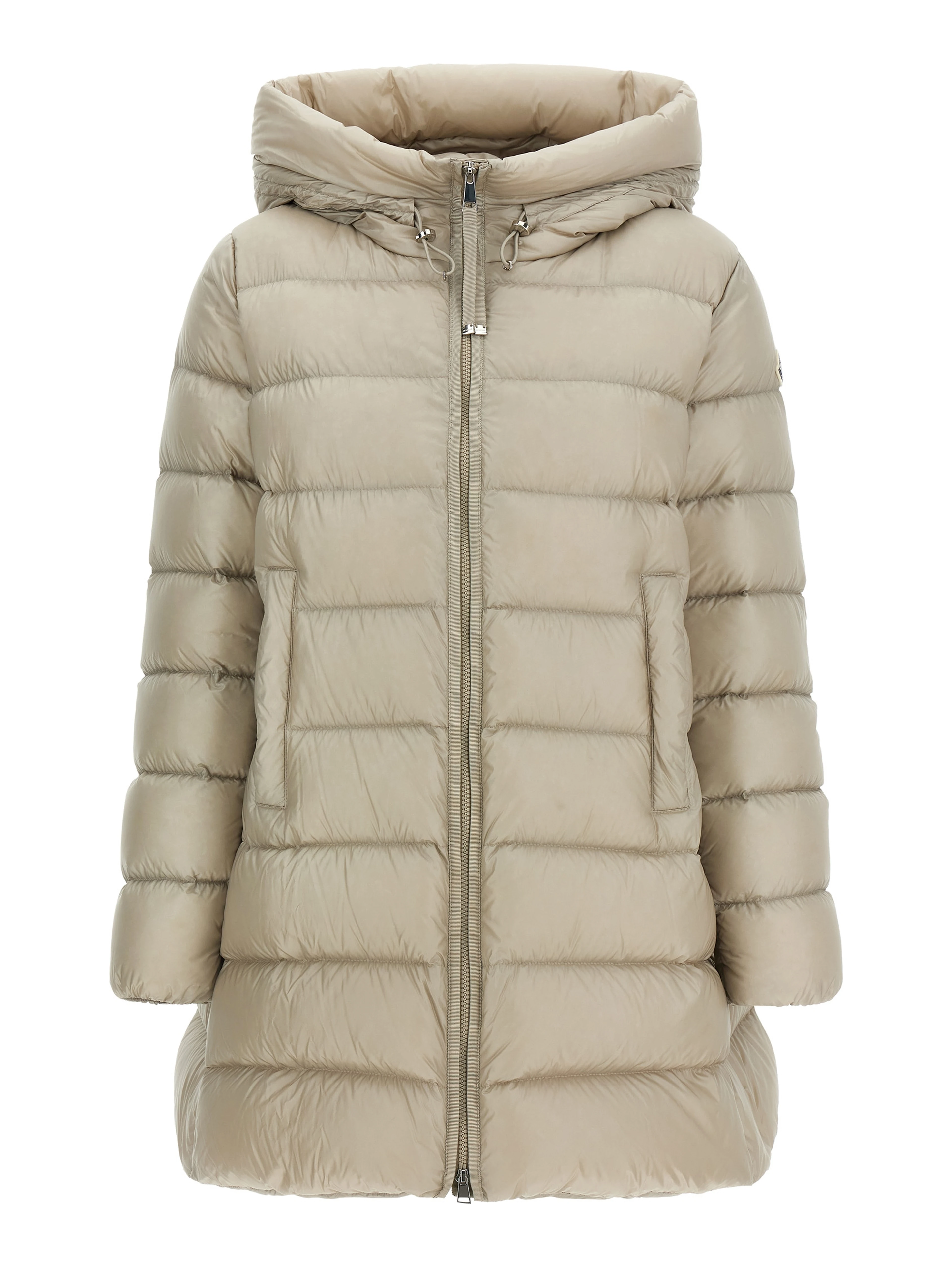 Beige Polyamide Full-Length Jacket