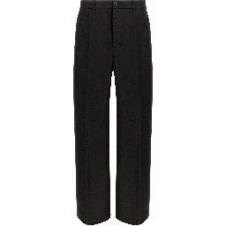 Black Ramie Casual Pants