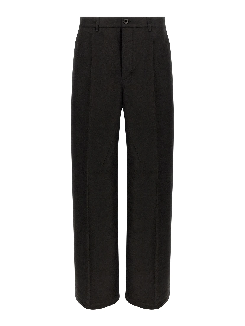 Black Ramie Casual Pants