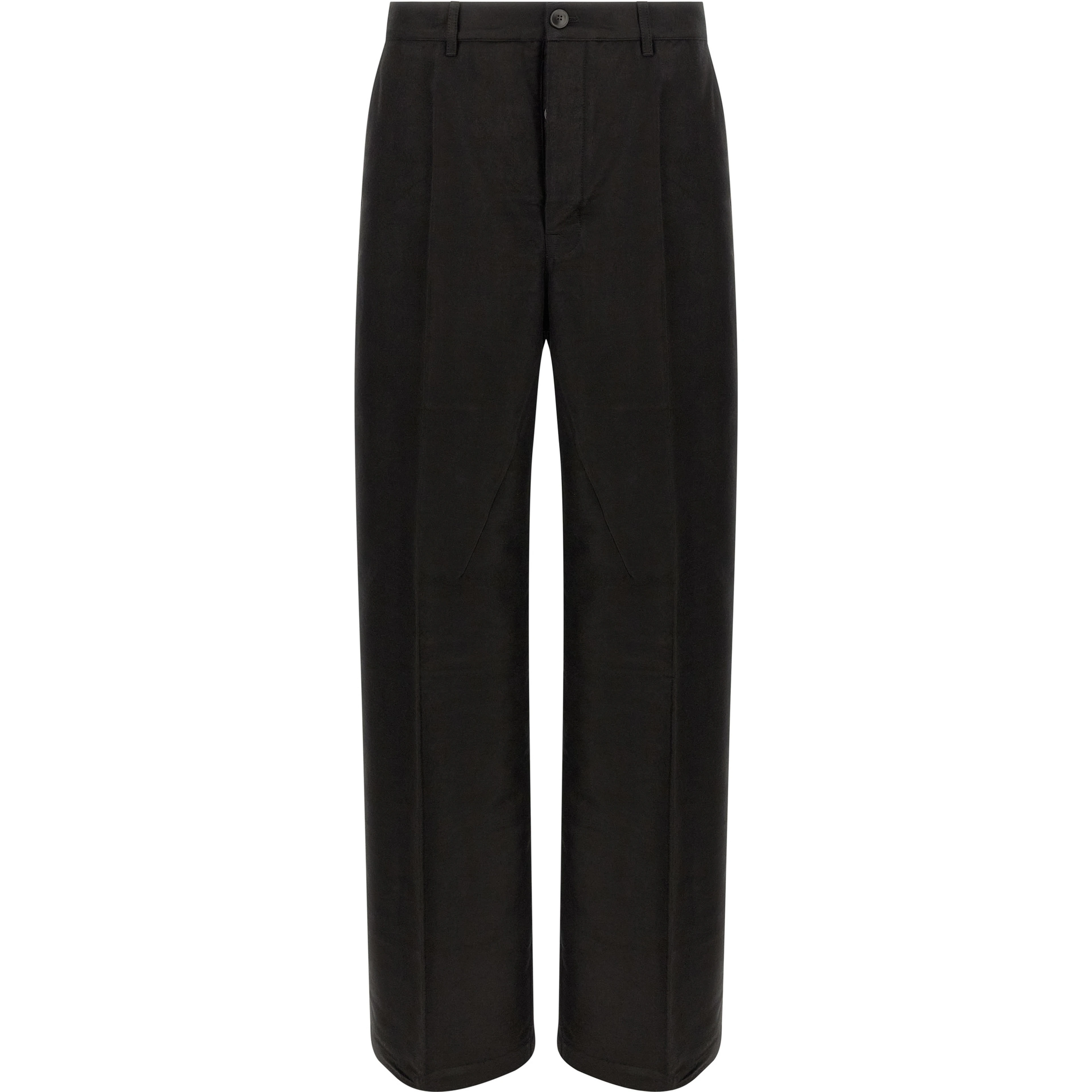 Black Ramie Casual Pants