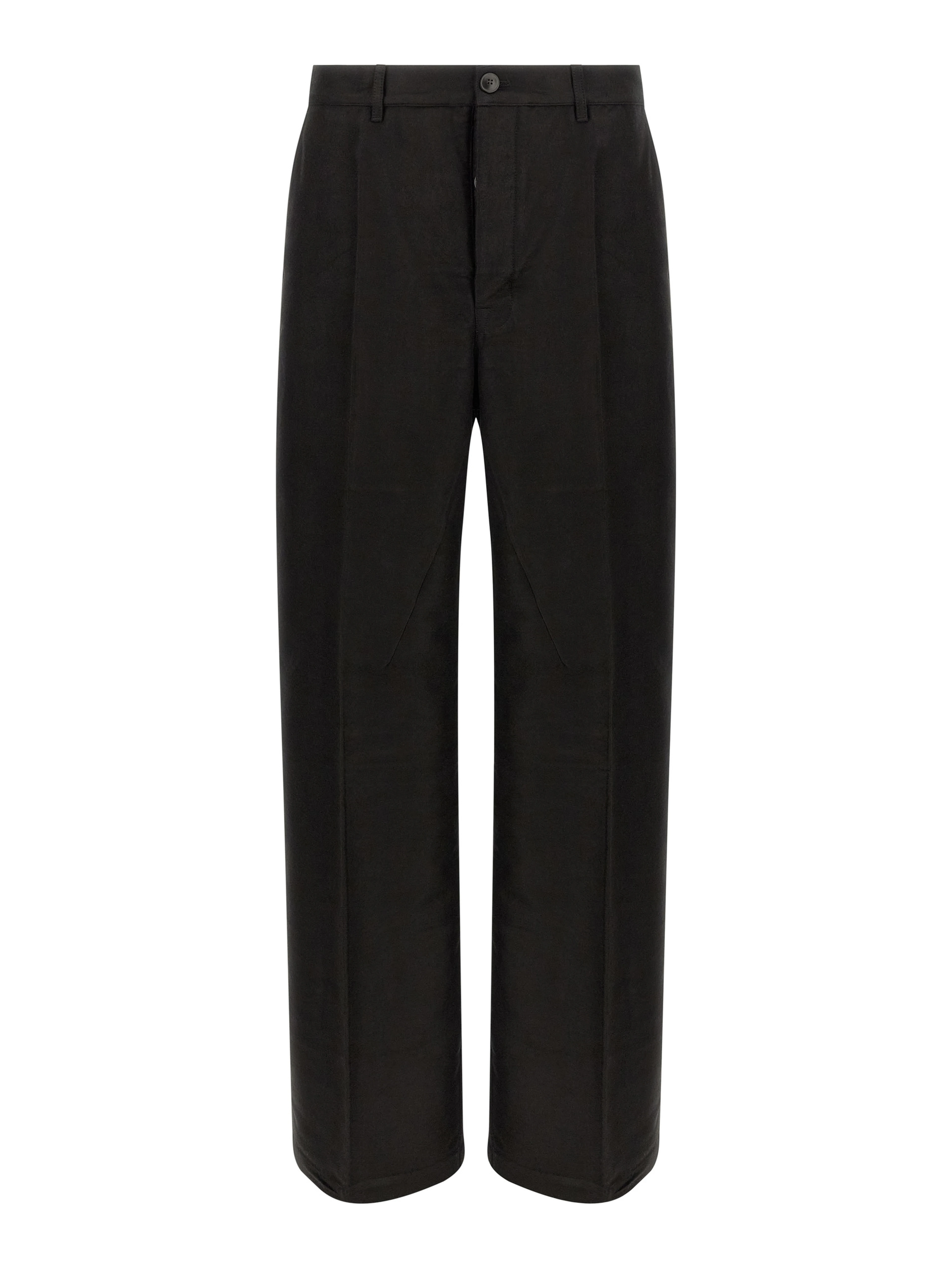 Black Ramie Casual Pants
