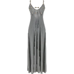 Silver Polyamide Long Dress