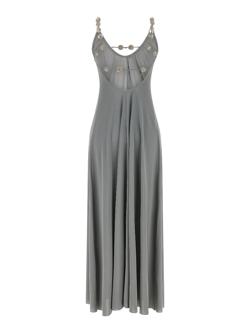 Silver Polyamide Long Dress