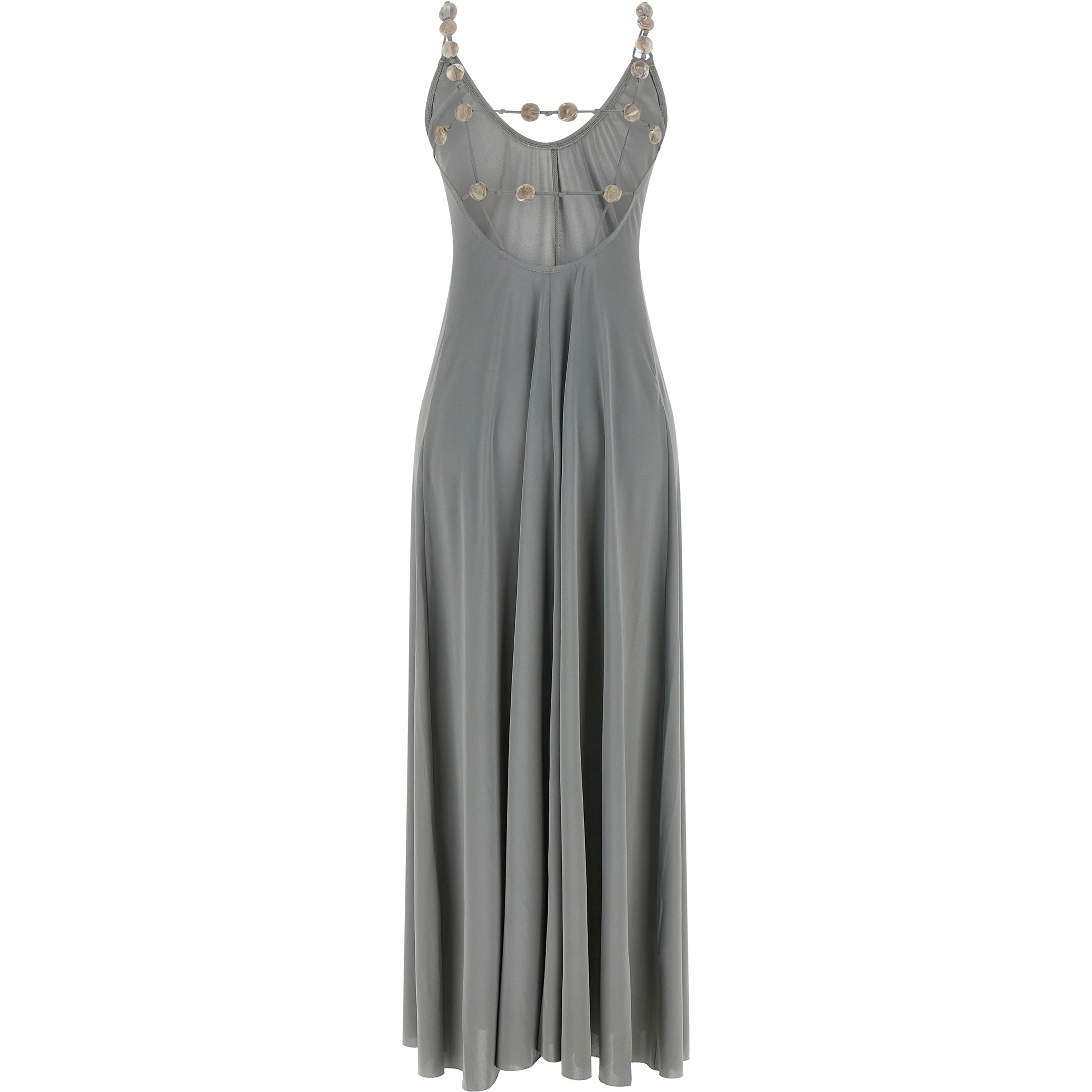 Silver Polyamide Long Dress