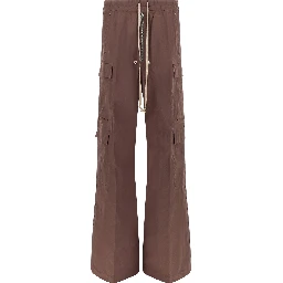 Brown Cotton Flared Pants
