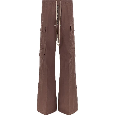 Brown Cotton Flared Pants