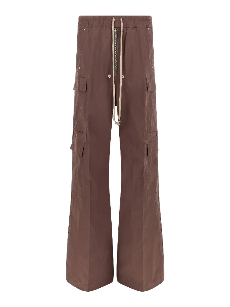 Brown Cotton Flared Pants