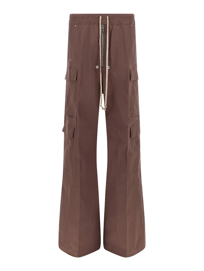 Brown Cotton Flared Pants