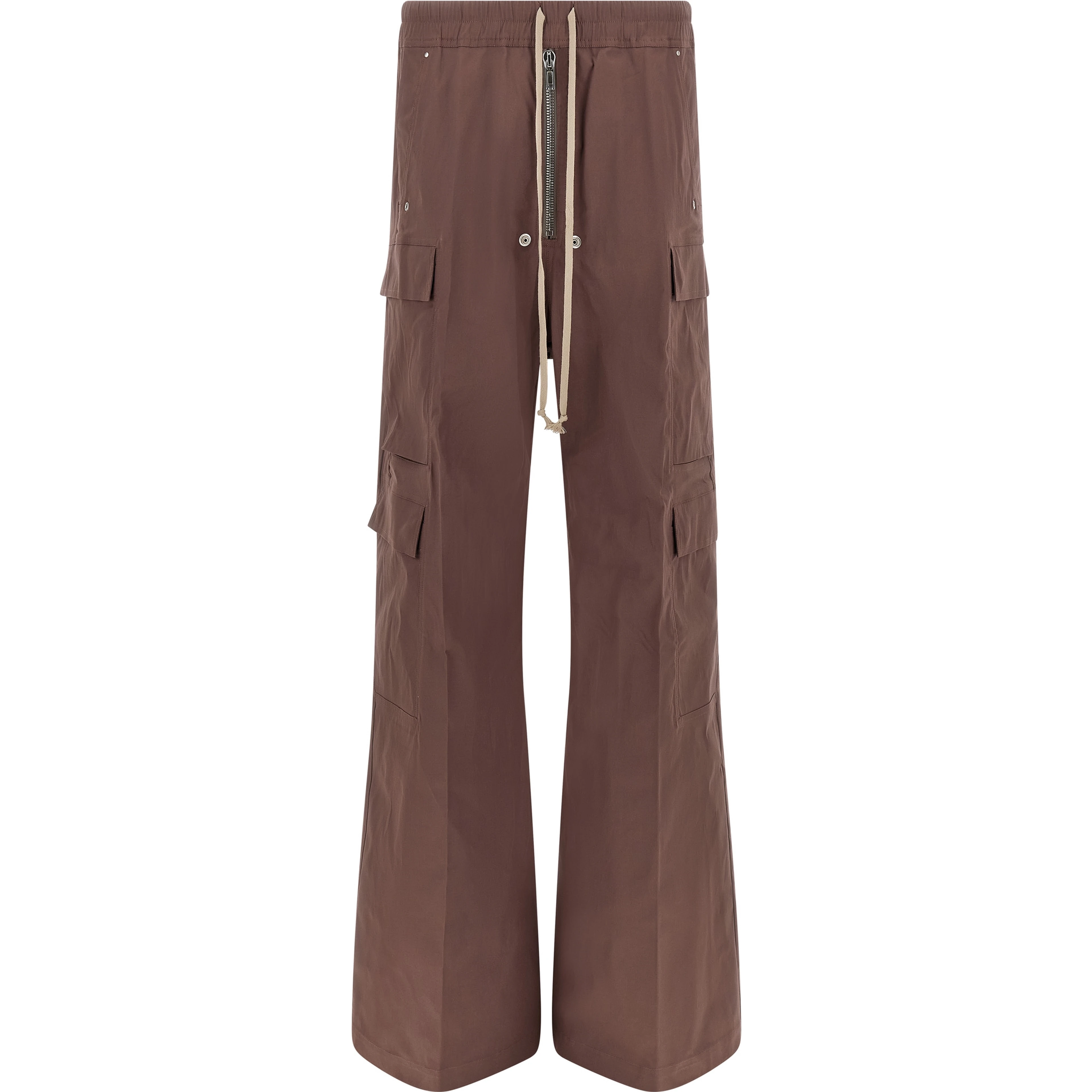 Brown Cotton Flared Pants