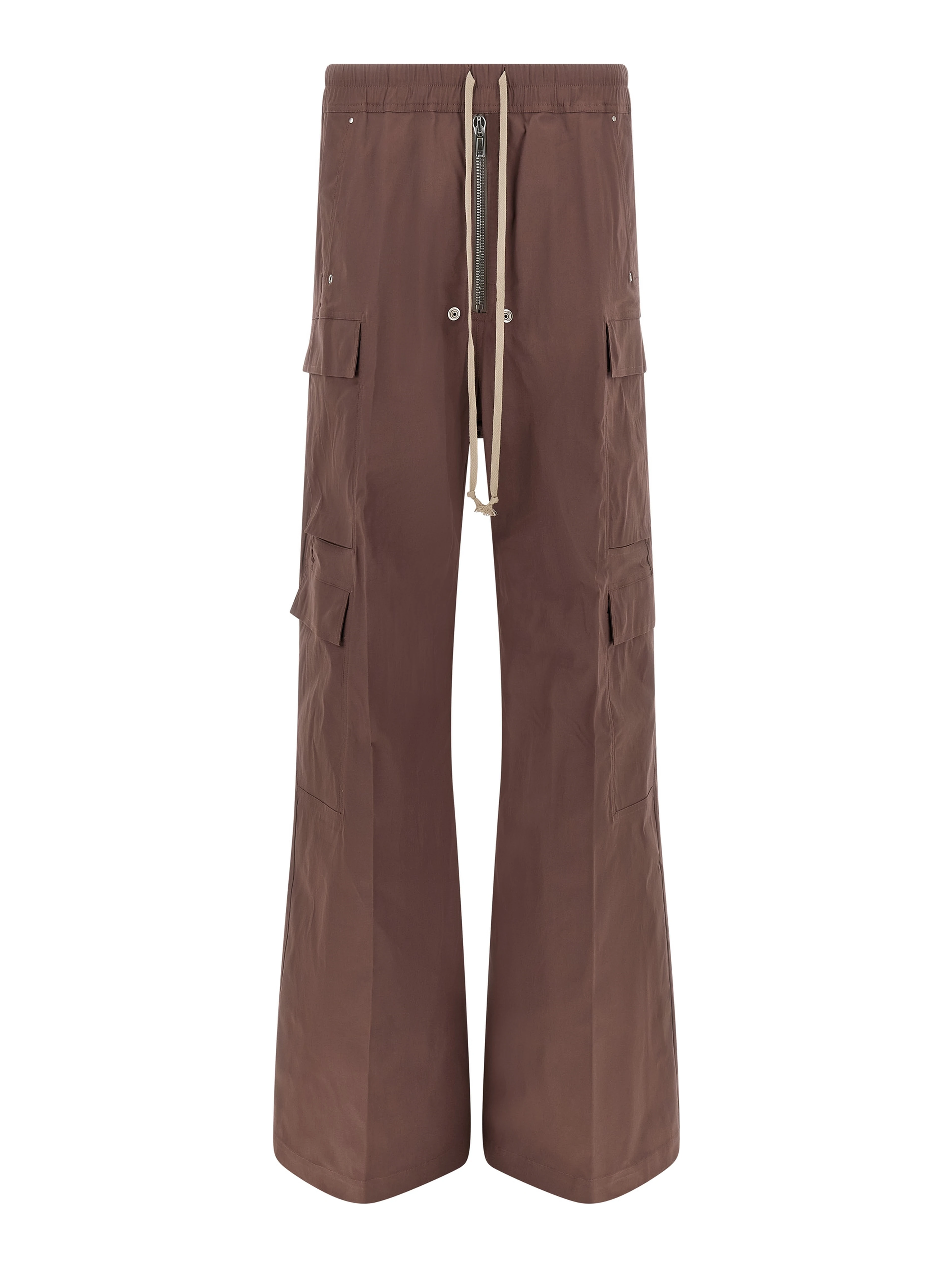 Brown Cotton Flared Pants