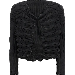 Black Polyester Cardigan